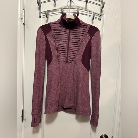 Lululemon run your heart out pullover Womens 4 Heather Plum 1/2 zip gorpcore EUC - Picture 1 of 16